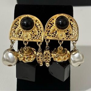 Art deco design clip on earrings